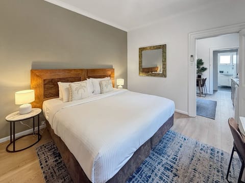 king bed bedroom with AC