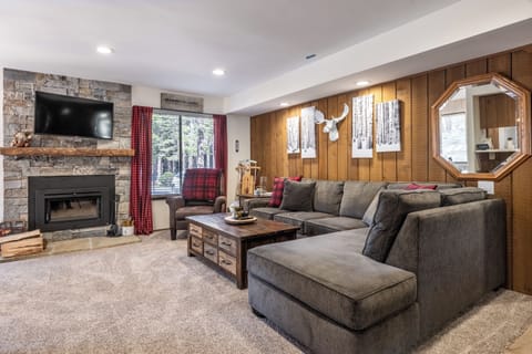 Living Room - Wood Burning Fireplace, Flatscreen TV