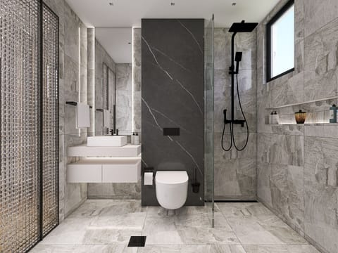 Circe | Bathroom | Shower, rainfall showerhead, free toiletries, hair dryer