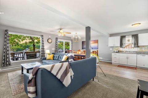 Curl up in the inviting open living room & stream your favorites on the smart TV