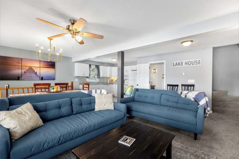 Curl up in the inviting living room & stream your favorites on the smart TV