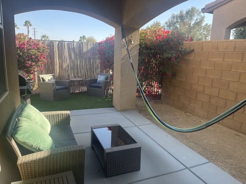 Outdoor space with hammock