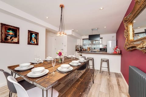 The dining room seats ten people comfortably.