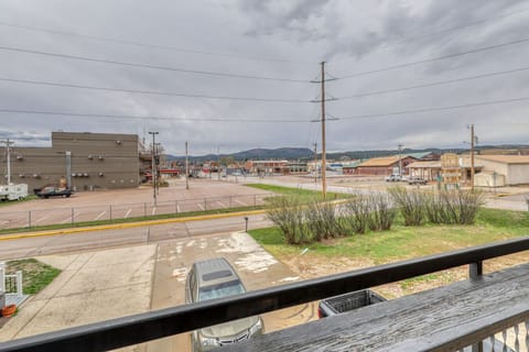 View off balcony over downtown Sturgis
