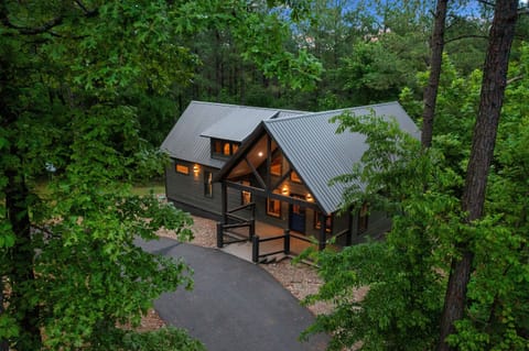 Shady Shack lives up to its name, secluded in the pines. 