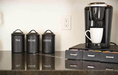 Your perfect cup is just a button away - enjoy teh convenience of our Keurig coffee station