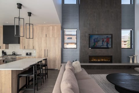 Living area leads into the dining room and kitchen