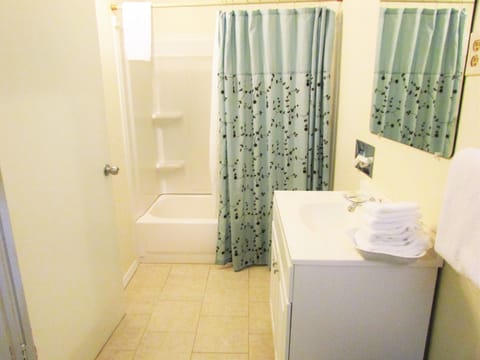Room, 1 King Bed, Non Smoking | Bathroom | Hair dryer, towels