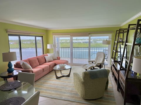 Living room with views of intercoastal waterway