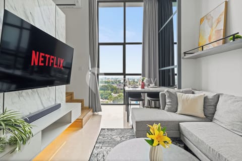 Apartment, 1 Bedroom, City View | Living area | Flat-screen TV