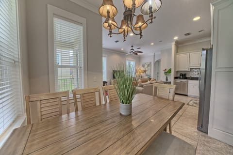 Enjoy meals with a view into the bright and welcoming living space