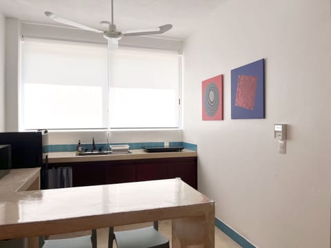 Deluxe Loft, 1 King Bed, Air conditioning, Poolside | Private kitchen | Fridge, microwave, stovetop, blender