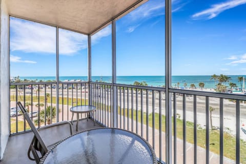 From the 5th floor balcony, you'll enjoy a beautiful view of the Gulf as far as the eye can see.