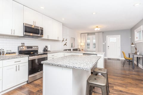 Open concept kitchen/living room area.