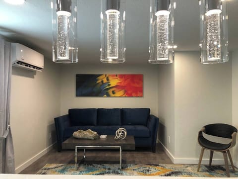 Living Room, Pull-out Queen sofa bed, and 50" Smart TV