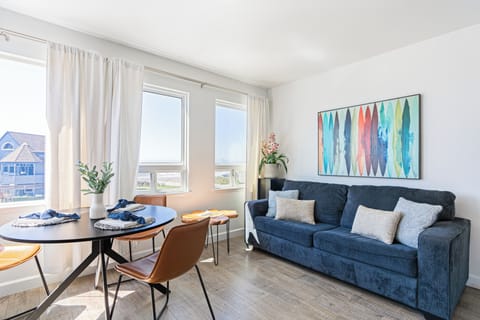 Enjoy extra sleeping space with a cozy sleeper sofa in the living area—perfect for added comfort and convenience!