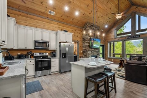 Cook up your favorites in the fully equipped kitchen!