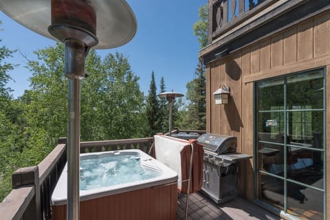 Private deck with hot tub and BBQ