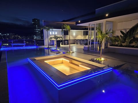 Rooftop Pool by Night