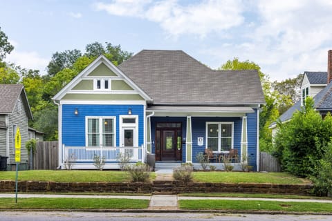 Discover our charming Birmingham Historic Home nestled in a peaceful neighborhood. The exterior boasts Southern charm with its welcoming porch and lush greenery.  Reach out to us for our personalized concierge services and handpicked local experiences. 