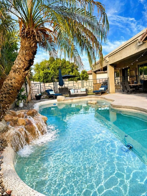 Private pool with lounge area
