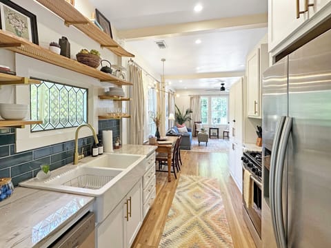 Galley kitchen with brand new appliances