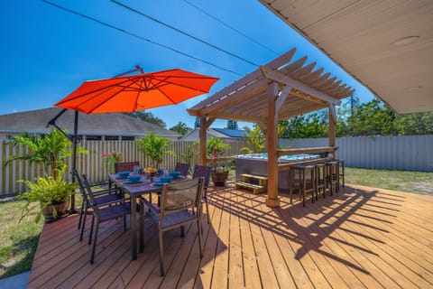 Back Porch, Pergola, Hot Tub, and seating areas