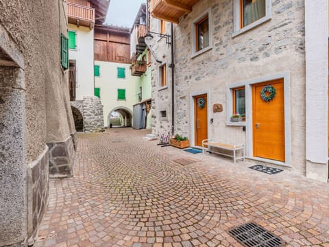 Wall, Door, Alley, Concrete, Cobblestone, Walkway, Flagstone, Flowerpot, Houseplant