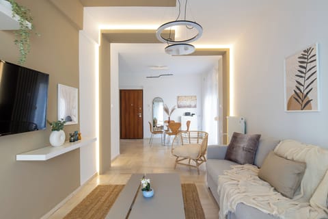 Apartment, 2 Bedrooms, Balcony, City View | Living room | 46-inch Smart TV with digital channels, streaming services