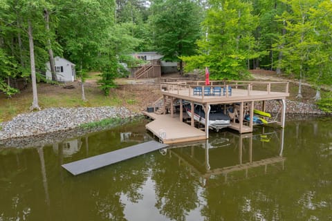 Great times at Lake Gaston enjoying the deck, firepit and dock!

