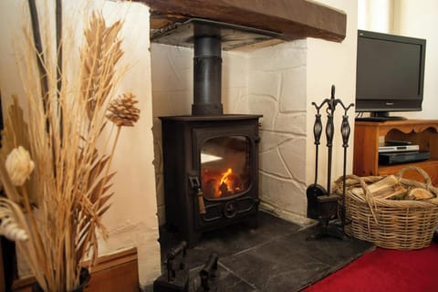 Living area a with a log burner