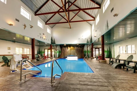Indoor pool, outdoor pool, sun loungers