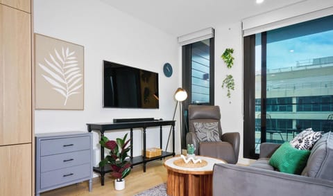 Comfortable sofa and TV