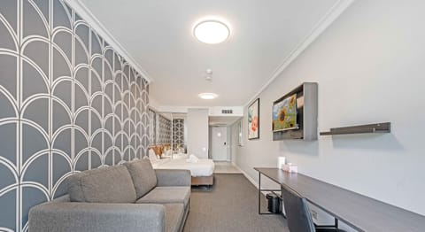 Comfortable sofa and TV