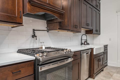 At The Southern Gentleman guests will find a true chefs kitchen.  Enjoy the over the gas range pot filler!