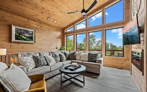 Curl up in the cozy living room & stream your favorites on the smart TV