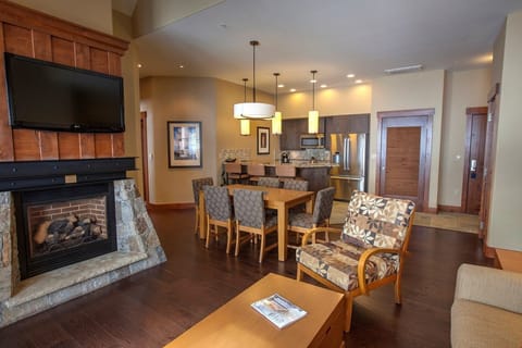 The open-plan layout of the condo is great for a vacation