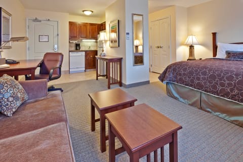 Kick back your feet and relax in the cozy living area.