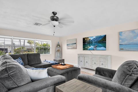 Bright Living Room w/ smart TV