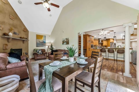 Whether you're enjoying a home-cooked dinner or taking a Zoom call, this space is designed to be as functional as it is beautiful.