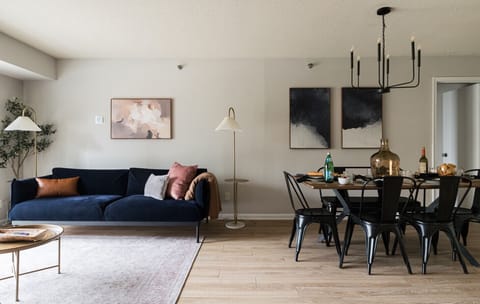 This dining space is designed with your comfort in mind, offering a cozy yet elegant spot for meals, games, or catching up on work.