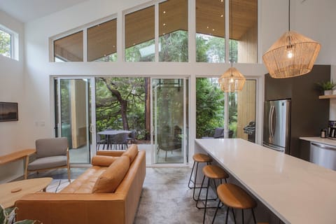 Bright open space with kitchen seating