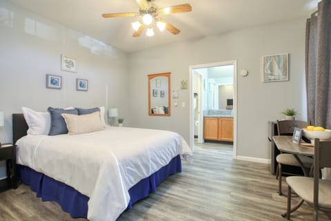 Welcome to Salty Studio, Unit 603! This cozy downstairs studio features a comfy queen bed and a compact kitchenette—perfect for your seaside escape.