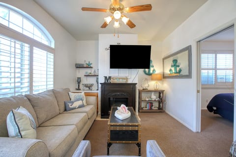 Bringing the beach indoors — cozy up in this seaside-inspired living space!!