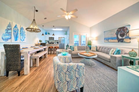 Open concept of dining & living space. (Tipsy Starfish)