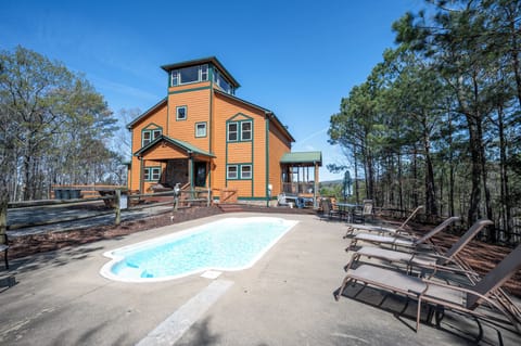 Private saltwater pool at this North Georgia Cabin rental