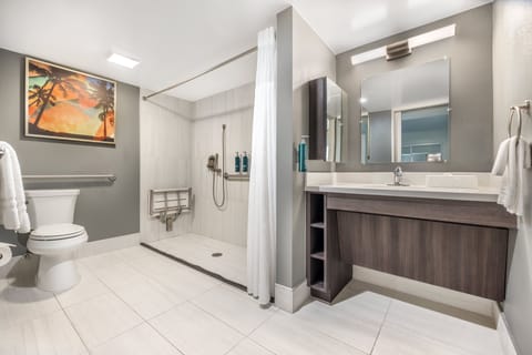 Free toiletries, hair dryer, towels