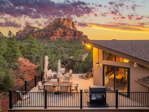 Enjoy amazing views while relaxing on the elevated patio.
