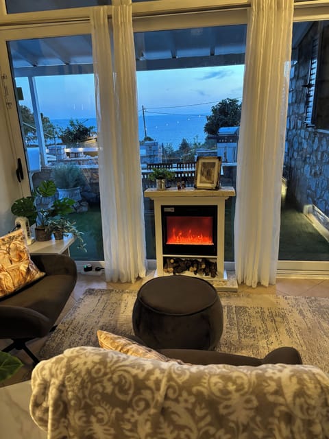 cozy electric fireplace perfect for cooler weather