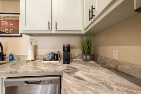 Kickstart your day at the cozy in-unit coffee bar — stocked with K-Cups, cream, and sugar for your perfect morning brew.